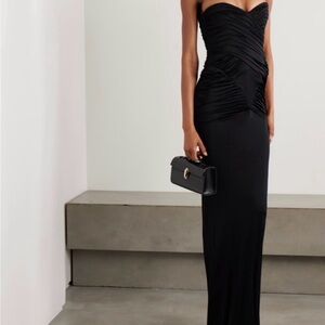 The New Arrivals Ilkyaz Ozel
 Samsara Black Ruched Evening Dress